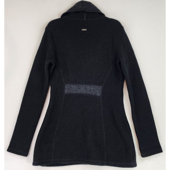 Prana Jacket Womens XSmall Black Charcoal Milana Textured Knit Wool Blend Coat - Picture 2 of 13